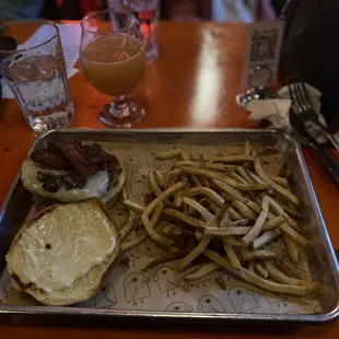 Burger and fries