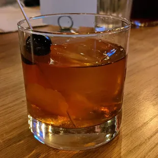 Old fashioned. Not sure of the price. This drink isn&apos;t listed on the menu.