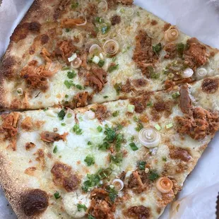 The bird slice pizza from two boots.