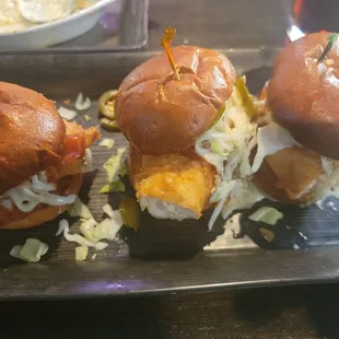 My traditional go to,, Nashville chicken sliders, good until the very last bite