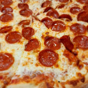 a pepperoni pizza