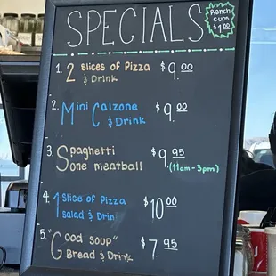 Menu of Specials