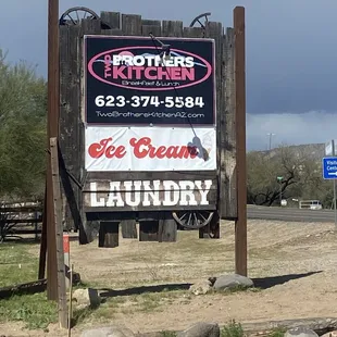 Two Brothers Restaurant sign.