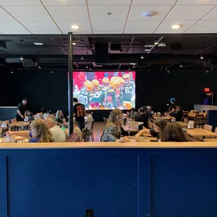 Massive TV booth and tables