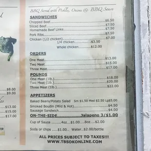 menu