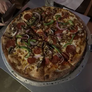 Supreme Pizza (8 cut) $19.99 &amp; their sausage it authentic Italian, delicious!