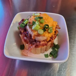 a plate of food on a table