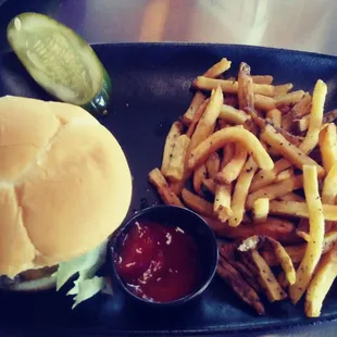 Classic burger and fries