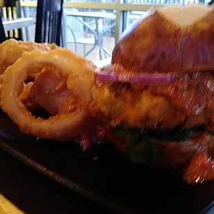 My attempt at getting a pic of the cauliflower steak burger...it was a beast! Yay!