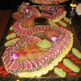 Ahi tuna display