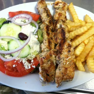 Chicken Souvlaki Platter