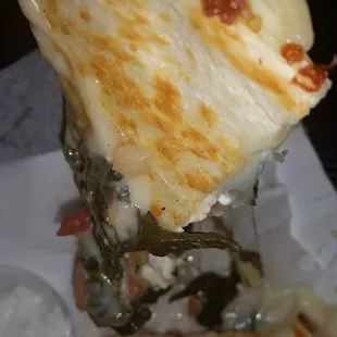 The best  Spinach and Artichoke Quesadilla ever!
