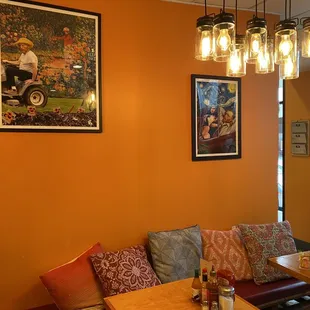 a table and a couch