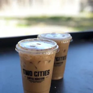Iced Vanilla Cardamom Latte and Hazelnut Latte