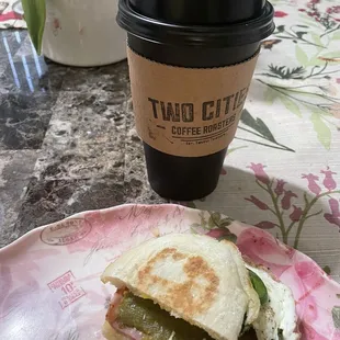 Green Chili Ham and Egg Sandwich