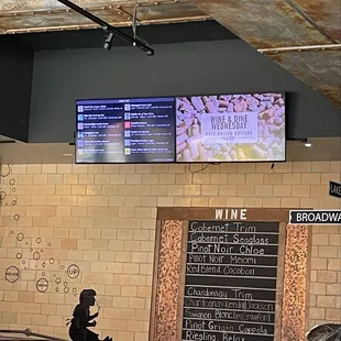 Live beer list and wine list