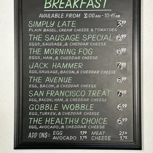 menu