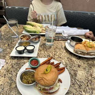 Burger, Cesar and prime dip