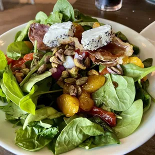 Spinach and Herbed Goat Cheese Salad