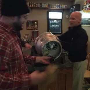 Hop Farm Brewing Company tapping a Porter Firkin!