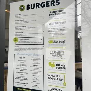 menu as of March 2023