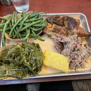 Pork and chicken plate
