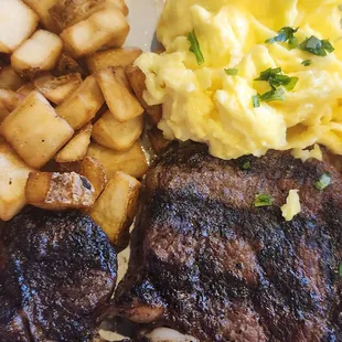 Steak and eggs