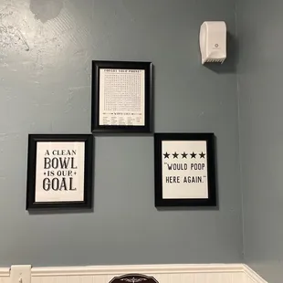 Promised pics of cool signs in bathroom