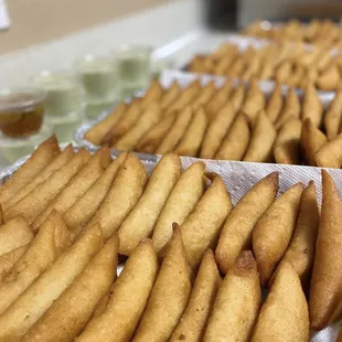 a close up of some food