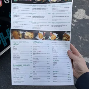 Fantastic empanadas and a huge menu.
