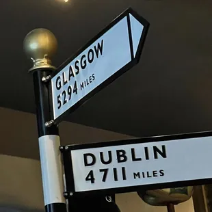a street sign for dublin and 471 miles