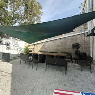 Outdoor patio in the back