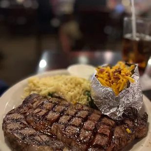 Ribeye baked potato rice pilaf
