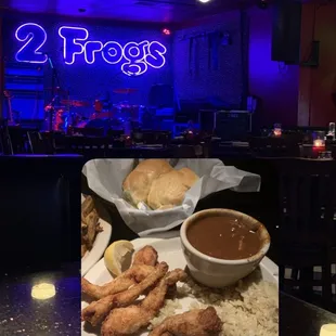 The stage and my frog legs