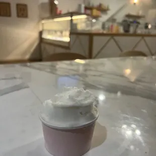 a cup of ice cream