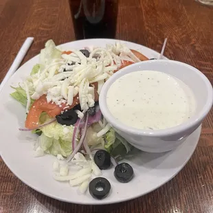 House salad with the best ranch dressing around!!!
