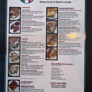 menu