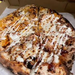Half BBQ Chicken and Half Buffalo Chicken - Personal Pizza