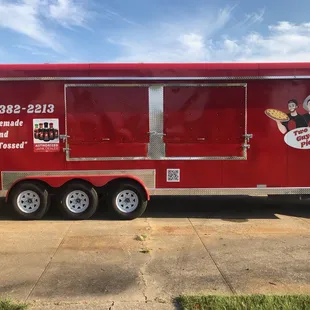  a red food truck