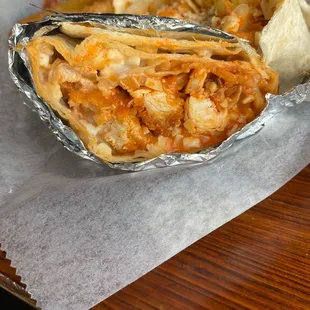 a chicken burrito