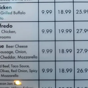 a menu for a restaurant
