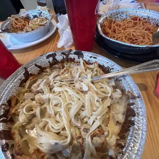Fancy Alfredo with chicken and spaghetti