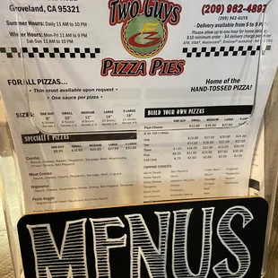 menu