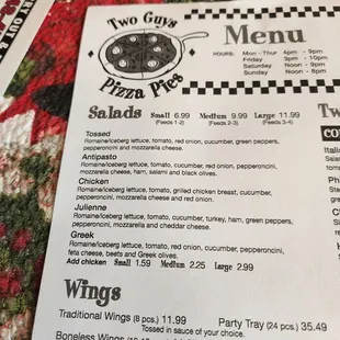 menu