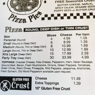 Full menu
