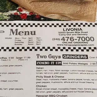 menu