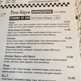 menu