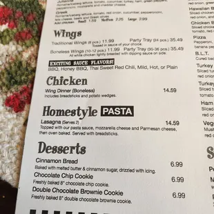 menu