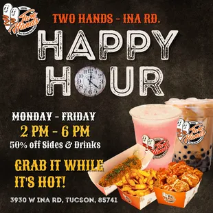 First Ever Happy Hour at Two Hands Corn Dogs! 

Exciting news - our Happy Hour is finally here! 

 When? Monday to Friday, 2pm-6pm