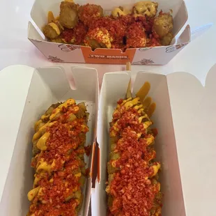Potato dogs and dirty fries.